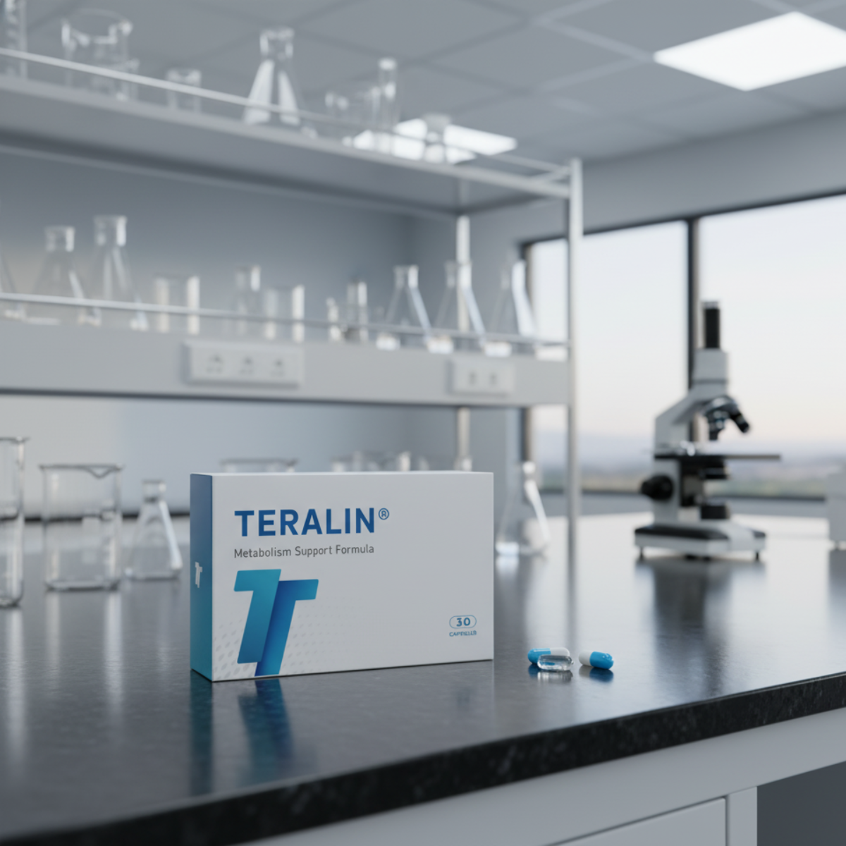 Teralin analyseres i et laboratorium